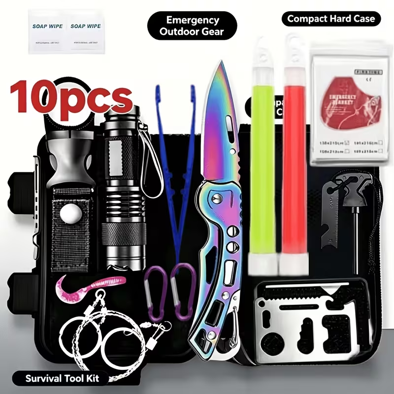 Fishing Equipment Essentials - Set perlengkapan bertahan hidup 10-in-1, set