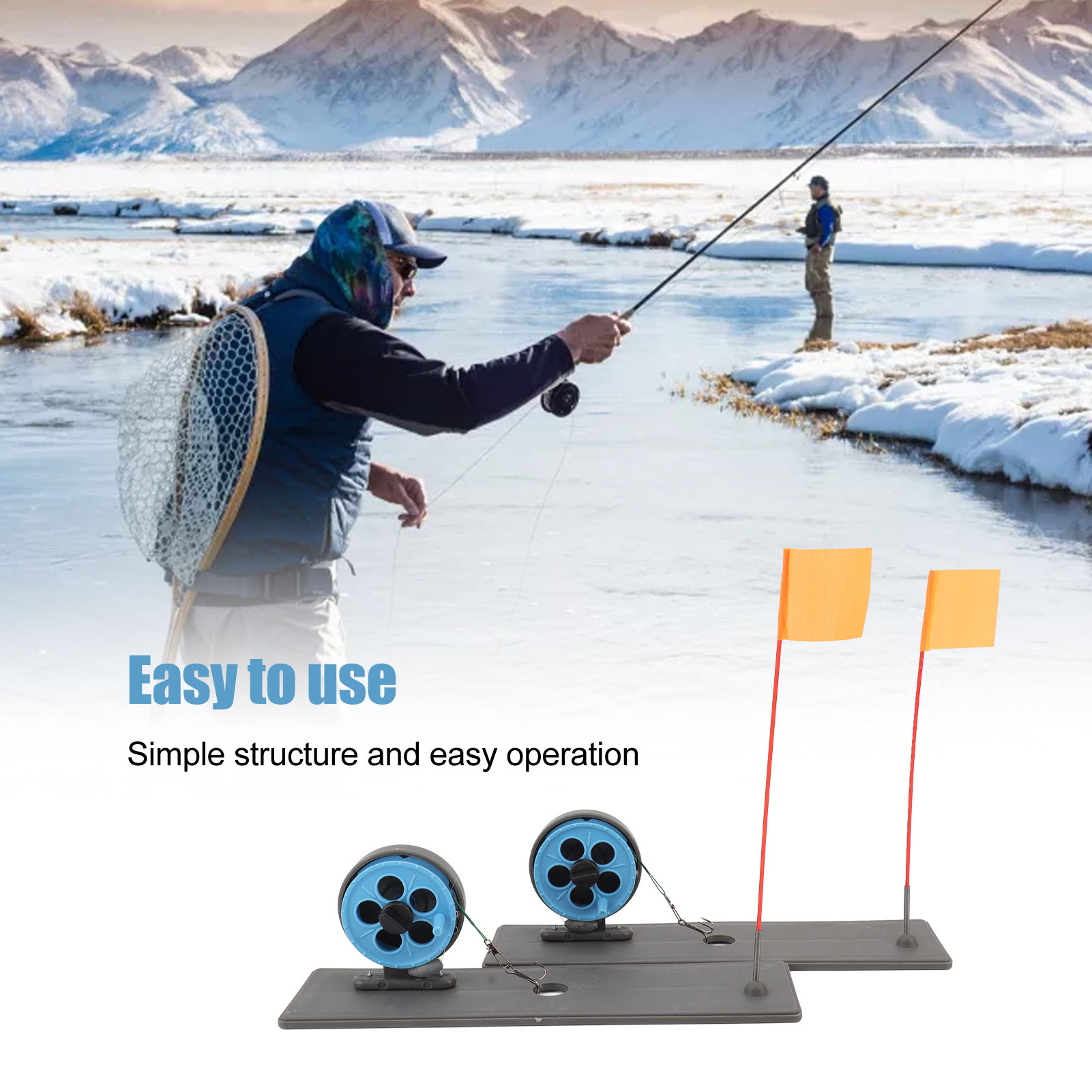 Ice Fishing Tip Up - 2 buah penanda bendera untuk memancing