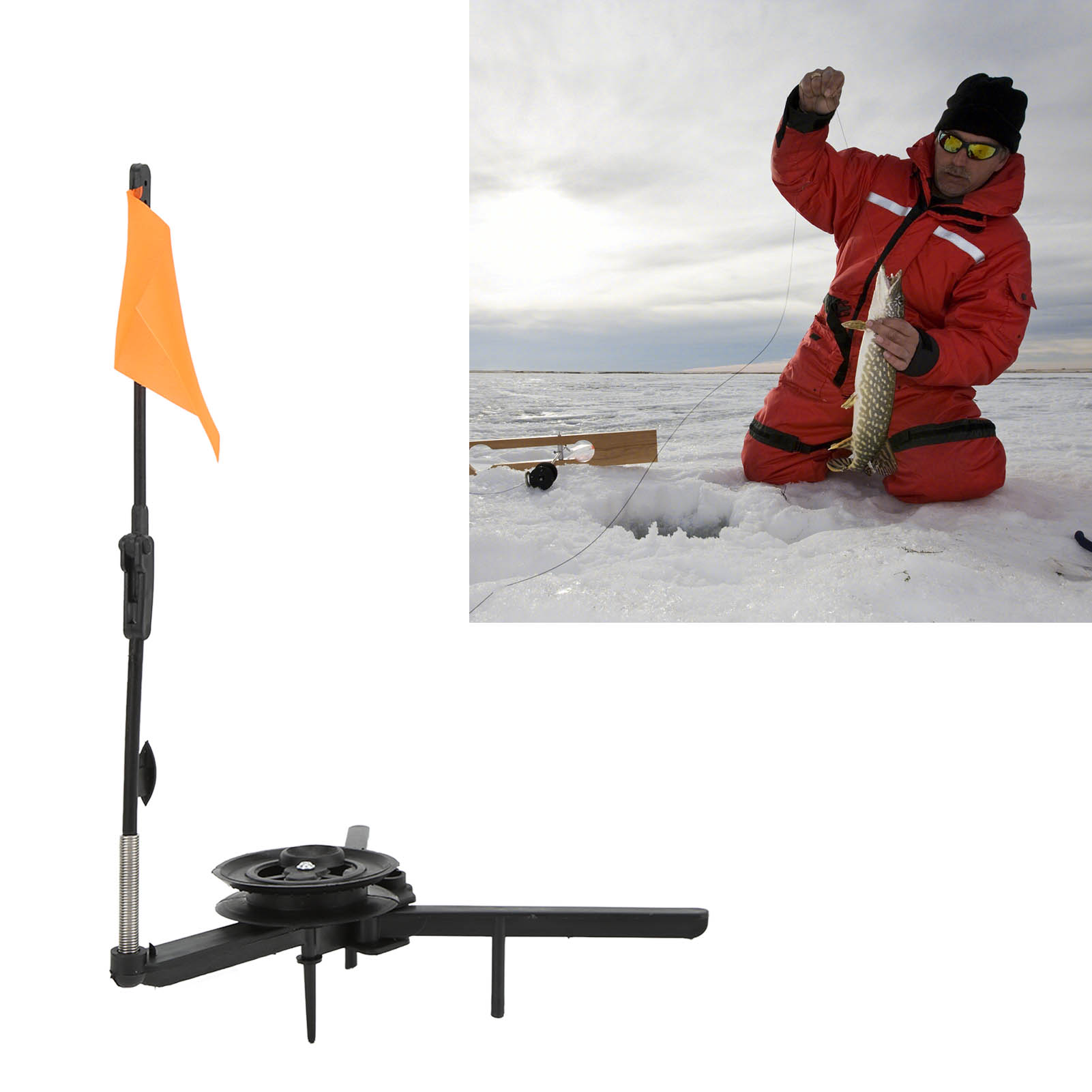 Tiang Pancing Es Lipat dengan  - Ice Fishing Tip Up ulasan dan harga